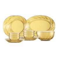 康宁 晶炫 琥珀色高硼硅玻璃餐具12件套B