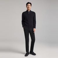 雅戈尔 羊毛开衫男士秋冬青年男毛衫拉链开衫羊毛混纺 藏青VWHW619967FLA S 95c