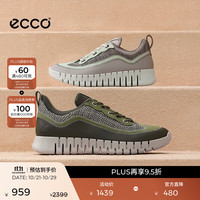 ecco 老爹鞋男 休闲鞋男鞋运动鞋男士复古撞色跑步鞋风琴鞋 灵动525254 军绿色/橡果绿/砂砾灰 40
