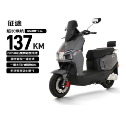 立马电动车 征途72V38Ah大电池137KM长续航电动车峰值1500W电机定速巡航TCS通勤智能电摩 海岸灰