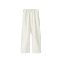 无印良品 MUJI 女式 不易沾水工装宽版裤 裤子女款伞兵裤女装新品