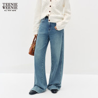 TEENIE WEENIE 软糯阔腿牛仔裤 中蓝色 XS