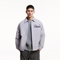 杰克琼斯 NBA联名秋冬湖人队篮球肌理感胶印日常翻领棉服