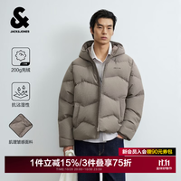 杰克琼斯 男士连帽肌理加厚严寒高蓬羽绒服