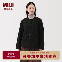 無印良品 MUJI 女式 蓬松棉服绗缝夹克 女装外套女款棉衣棉袄25年冬季 BD10NA5A 黑色 M (160/84A)