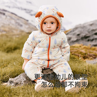 英氏 儿童羽绒服 秋冬纳米抗菌轻薄款婴儿羽绒服连体衣