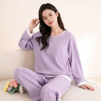 芬腾可安 秋季新款自带胸垫 假两件 家居服套装 2件套