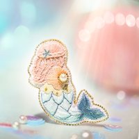 阿卡手工 海的女儿 hdne001 刺绣胸针材料包 无绣绷 小美人鱼