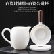 BAICHEN茶漏茶滤白瓷 平底锅瓷茶漏组合+白瓷公道杯
