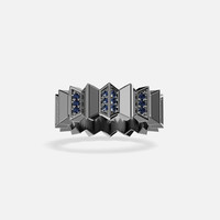 88VIP：APM Monaco Up and Down蓝色个性戒指 情侣对戒