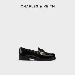 CHARLES & KEITH CHARLES&KEITH24夏CK1-70920143复古金属扣粗跟乐福鞋小皮鞋