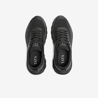 他她 新品质感舒适休闲通勤男鞋跑步运动鞋老爹鞋VNK01BM6 黑色（系带款） 40