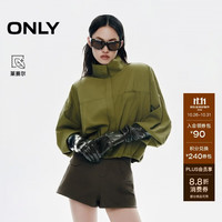 ONLY 2025秋季质感夹克风宽松翻领短款长袖衬衫女|125305034
