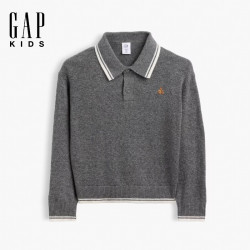 Gap 男幼童小童2026秋新品条纹毛衣针织衫美版000909749 深灰色 90 /52(1-2岁)