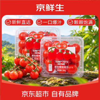 京鲜生 河南串收车厘茄 散串 脆爽樱桃小番茄 420g*2盒 源头直发