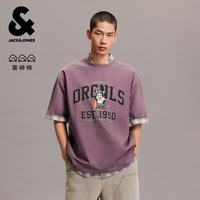 杰克琼斯 杰克·琼斯（JACK&JONES） 男装春季新款绒面发泡字母印花短袖226101074