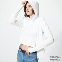 优衣库 AIRism高弹力防紫外线拉链连帽开衫优衣库女装实测UPF100+483281