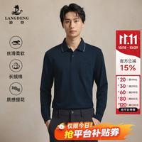 浪登 真口袋男士POLO衫长袖春秋冬季商务翻领T恤打底内搭
