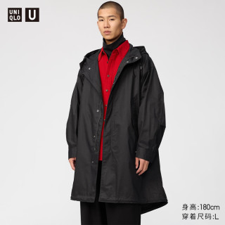 优衣库 连帽大衣男装女装合作款488773 09 黑色 L