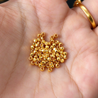 凤彩鸣黄金手链足金999蹦迪转运珠配饰散珠串珠3D硬金首饰黄金DIY