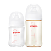 贝亲 防胀气 玻璃奶瓶160mlS码+PPSU奶瓶240mlM码 1-6个月奶瓶套装