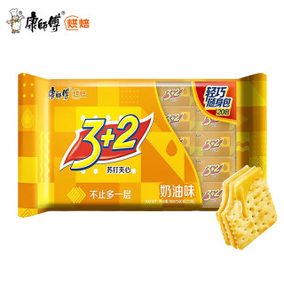 康师傅 3+2系列 香浓奶油味 苏打夹心饼干  500g/袋 袋装