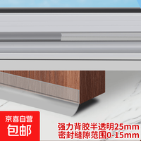 京喜自营-专用品牌 自粘门窗密封条玻璃门缝门底防风缝隙贴挡风窗户隔音胶条门封防撞 透明25mm 1米（适用15mm内缝隙）