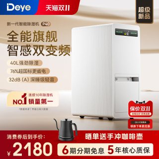 德业 双变频除湿机 家用净化地下室防潮轻音智能抽湿器P40