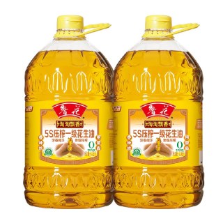 移动端：鲁花 luhua香飘万家5S压榨一级浓香花生油6.08L*2厨房食用油组合装实惠