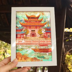 木易 四大名楼黄鹤楼岳阳楼景区文创礼品湖北武汉旅游拼图纪念品礼物 拼图--黄鹤楼（送相框）