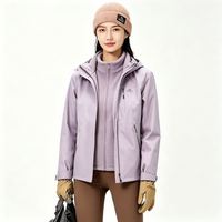 伯希和 山野经典2.0 Pro户外三合一冲锋衣男女保暖防水登山外套 丁香紫 抓绒内胆