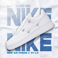 百亿补贴：耐克 Air Force 1‘07 纯色四钩低帮板鞋女款白蓝CT1990-100