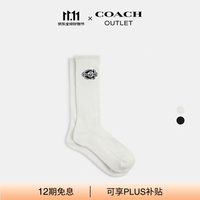 COACH 奥莱男女同款SOHO小腿袜 袜子 粉笔白色