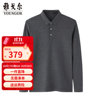雅戈尔 可机洗羊毛 男士长袖POLO衫 VLYM509974CCA