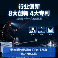 夜钓炮台支架头ai智能感应蓝牙夜光鱼竿羊角头钓鱼装备水逐鱼渔具