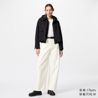 移动端：针织廓形长裤/加长款优衣库女装男装休闲裤弯刀裤477345