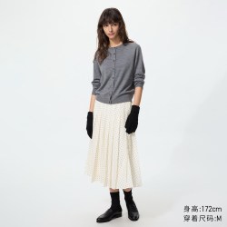 雪纺打褶中裙/优衣库女装半身裙裙子488811