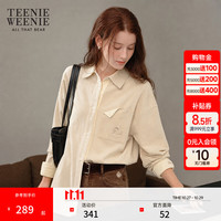 TEENIE WEENIE 纯色翻领长袖衬衫 卡其色 S