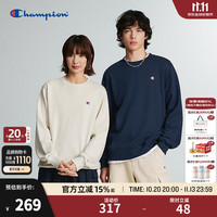 Champion 冠军卫衣男女士2026秋季新款纯棉套头上衣简约宽松美式休闲男装 燕麦米 M