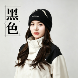 猫人 登山冷帽女款2026新款秋冬户外爬山护耳针织帽显脸小毛线包头帽子