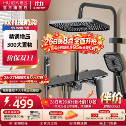 惠达 卫浴淋浴花洒套装精铜主体增压花洒家用卫生间沐浴洗澡惠达花洒 TS106-大置物