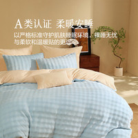 水星家纺 出品 套件 奶芙泡泡绒·晴空蓝 1.5米床 床单款 (被套200*230cm)