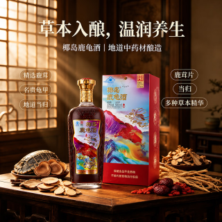 椰岛 鹿龟酒33度养生酒福禄版单只装500ml*1瓶过节礼品礼盒双11送礼