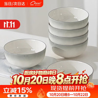 CERAMICS 高级感陶瓷米饭碗家用2026新款吃饭碗釉下彩面碗盘子餐具乔迁碗具 4.5英寸饭碗-6个装