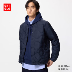 优衣库 高级轻型羽绒便携式茄克男女装弧形压线外套夹克480949 480949/69藏青色 XS