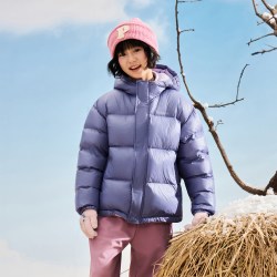 探路者儿童 羽绒服冬季新品男童防风外套女童连帽保暖户外外套