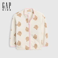 Gap 男女幼童小童 满印摇粒绒外套 象牙白 100 /52(2-3岁)