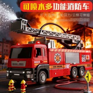 妈宝孖宝 云梯消防车玩具1-3-6岁2模型儿童仿真可喷水小汽车男孩子益智宝宝