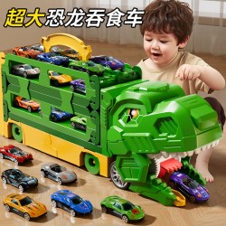 斯纳恩 儿童恐龙玩具弹射轨道变形卡车合金汽车