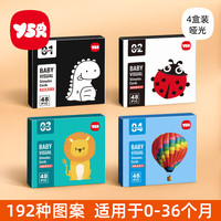 奕思瑞 黑白卡新生儿婴儿0-3月宝宝早教玩具视觉激发大卡片彩色追视闪卡